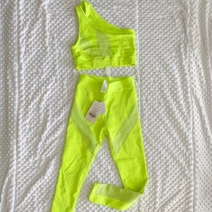 Bright yellow fabletics outfit